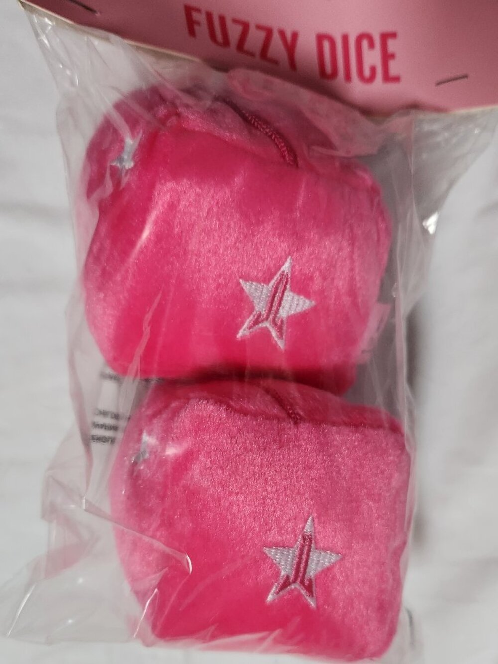JEFFREE STAR Fuzzy Pink Hanging Dice - NEW